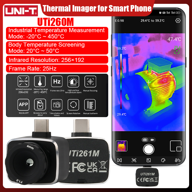 Thermal Imaging Camera 256X192 - UNI-T UTi261M Termocamera 256x192 Termocamera a